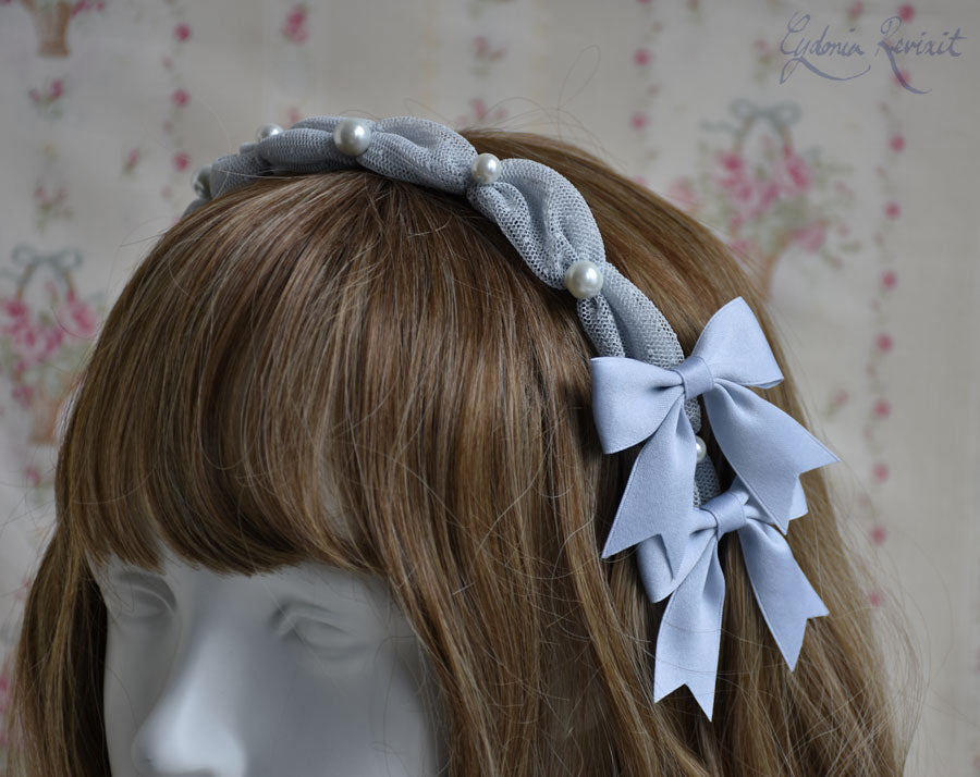 Tulle and Pearl Fluffy Headband