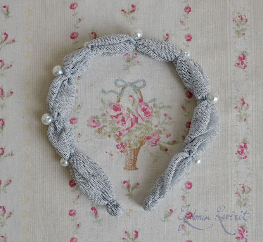 Tulle and Pearl Fluffy Headband