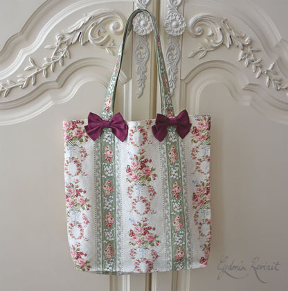 [Nostalgia Series] Plain Floral Print Tote Bag