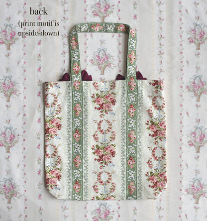 [Nostalgia Series] Plain Floral Print Tote Bag