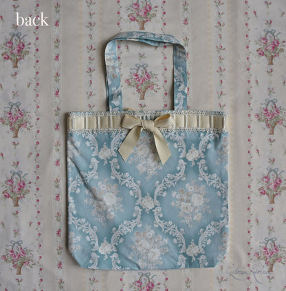 [Nostalgia Series] Laced-up Floral Print Tote Bag: Rose Vine